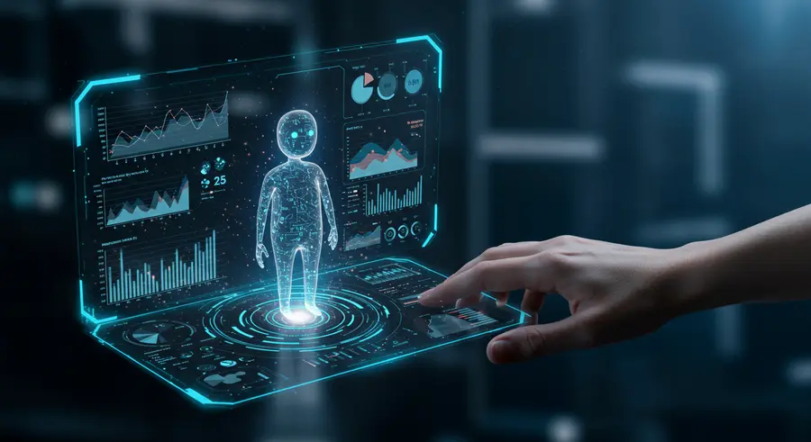 Conceptual image of AI-powered financial insights and data visualization